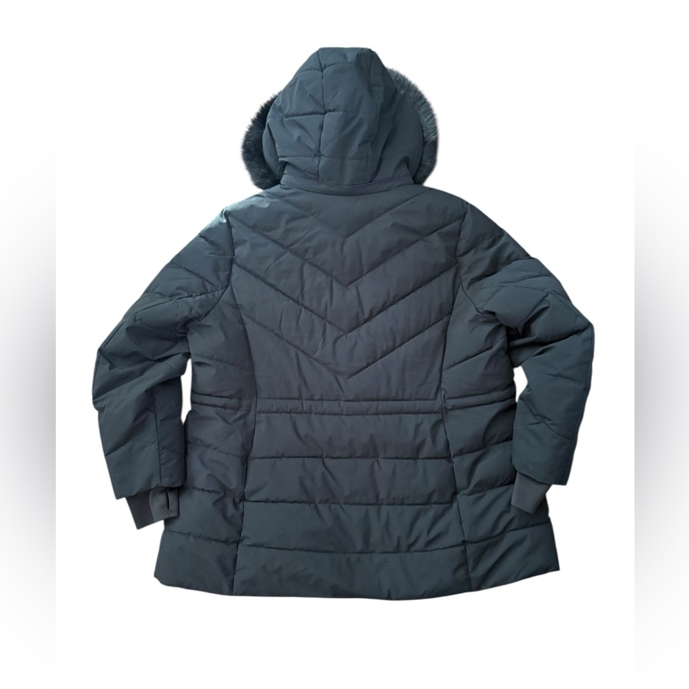 Michael Kors Women's Hooded Faux Fur-Trim Puffer Jacket 2X Black - Picture 3 of 8